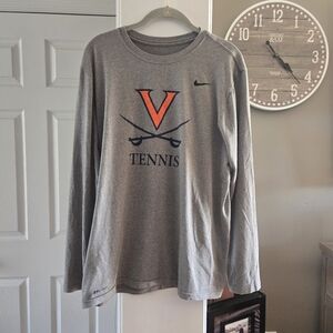 UVA Gray Nike Tennis Long Sleeve Shirt